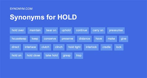 Holds synonyms .